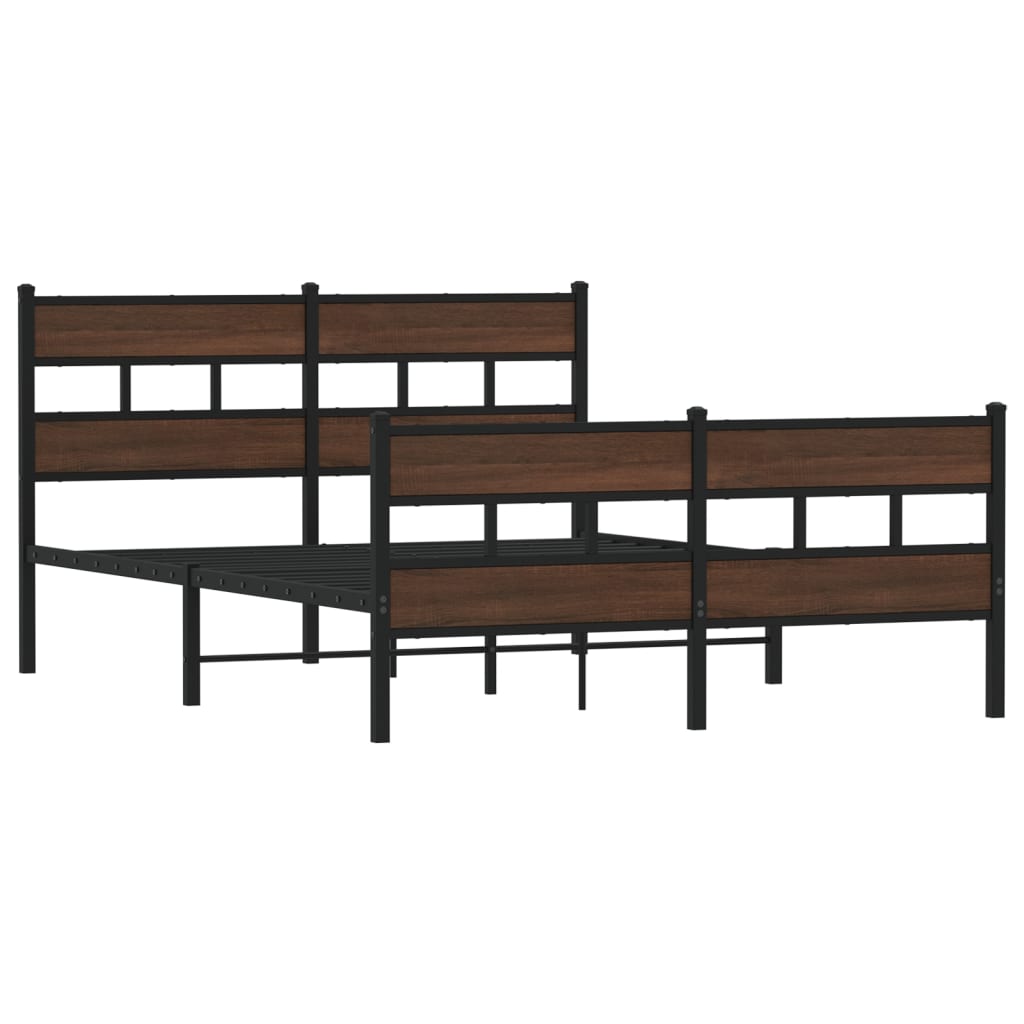 vidaXL Bed Frame without Mattress with Headboard and Footboard 137x190 cm