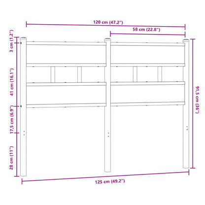 vidaXL Replace Headboard Brown Oak 120 cm Steel and Engineered Wood