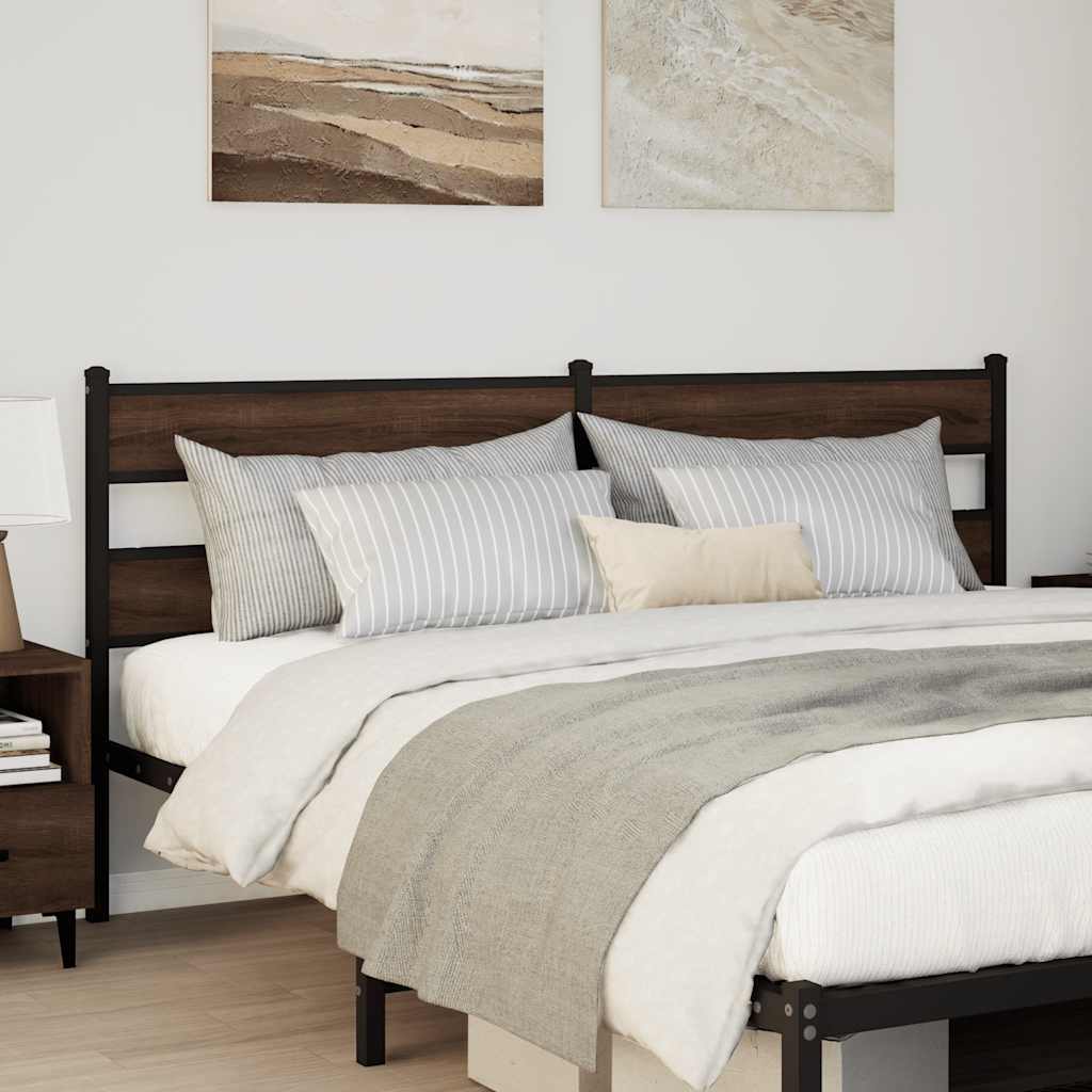 vidaXL Replace Headboard Brown Oak 180 cm Steel and Engineered Wood