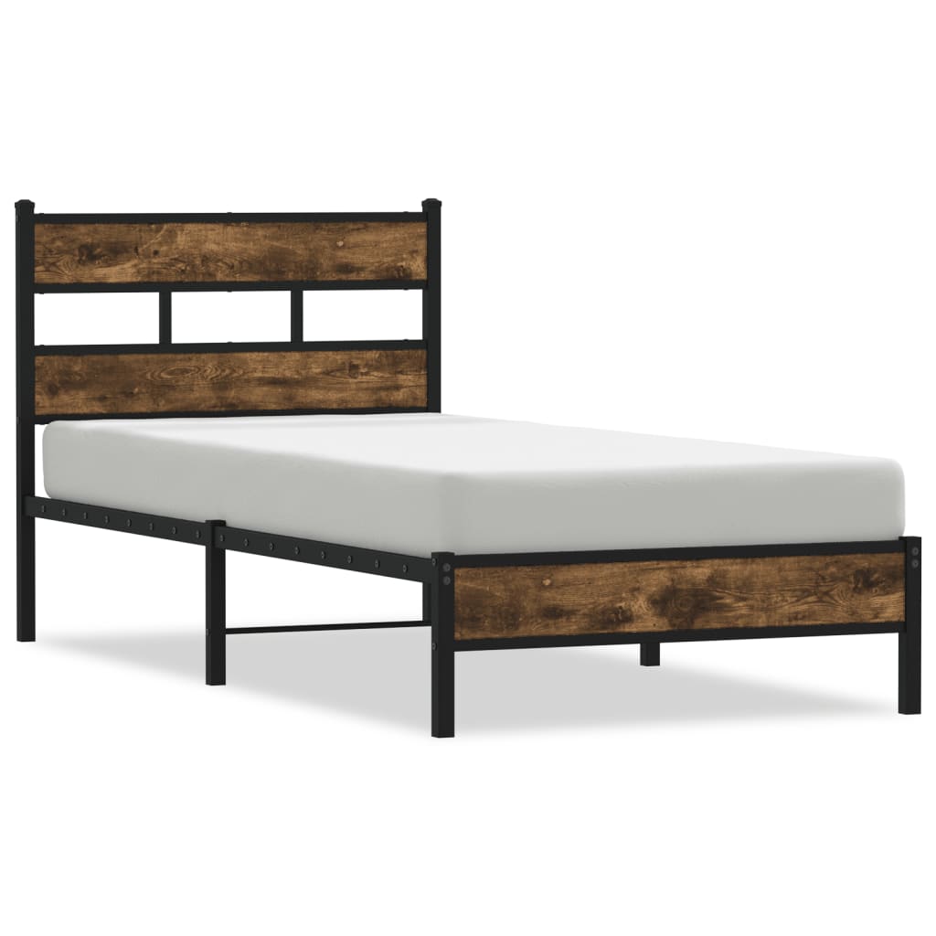 vidaXL Bed Frame without Mattress with Headboard Sonoma Oak 90x190 cm Single