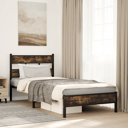 vidaXL Bed Frame without Mattress with Headboard Sonoma Oak 90x190 cm Single