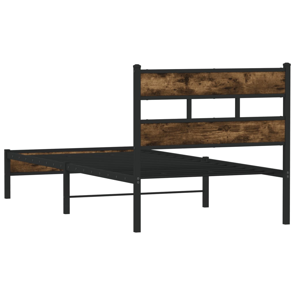 vidaXL Bed Frame without Mattress with Headboard Sonoma Oak 100x190 cm