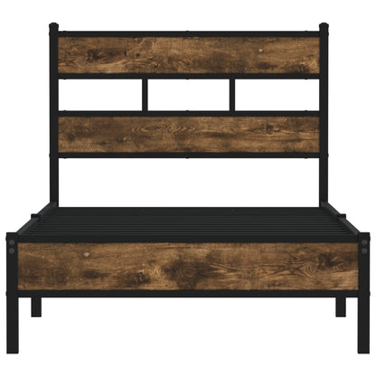 vidaXL Bed Frame without Mattress with Headboard Sonoma Oak 107x203 cm