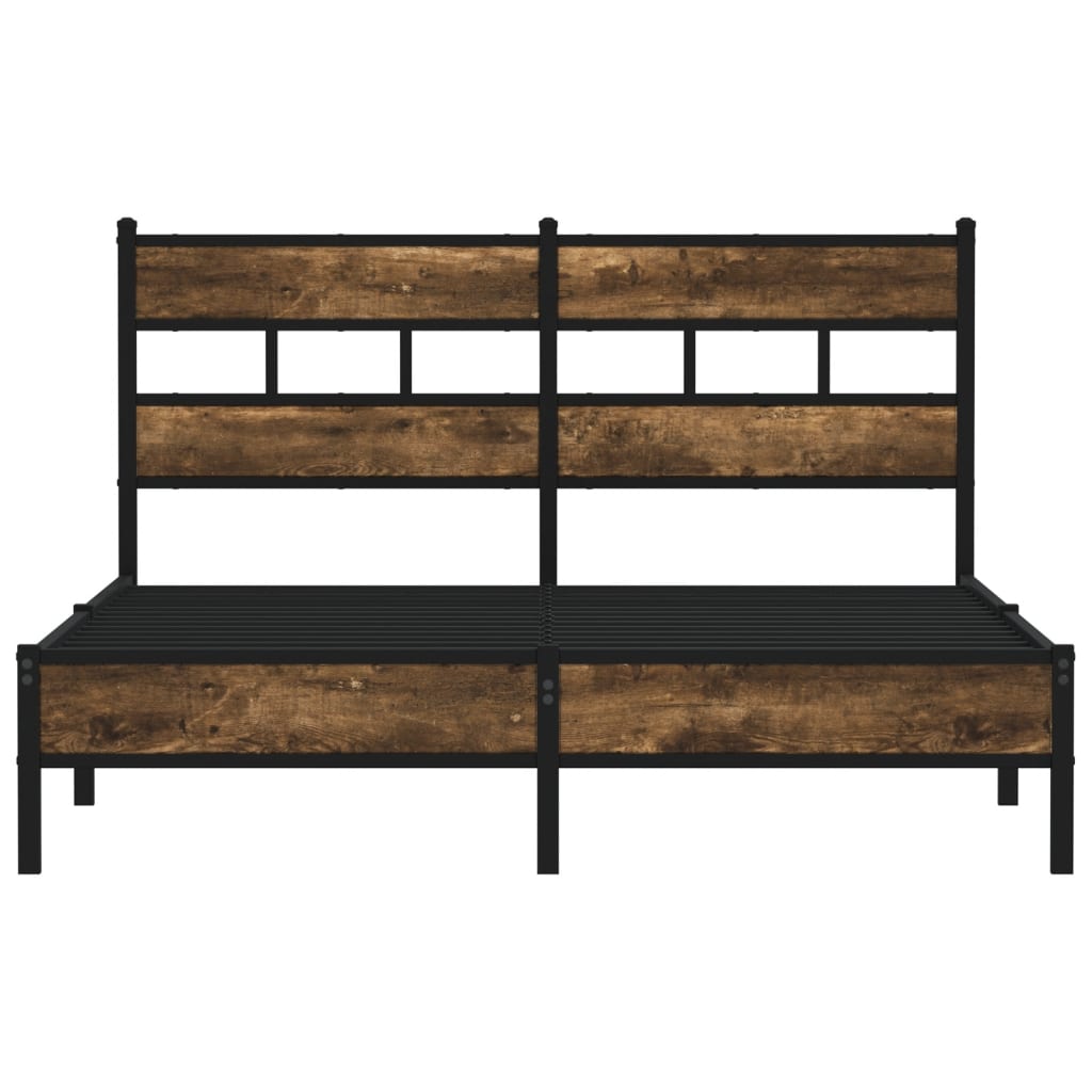 vidaXL Bed Frame without Mattress with Headboard Sonoma Oak 140x190 cm