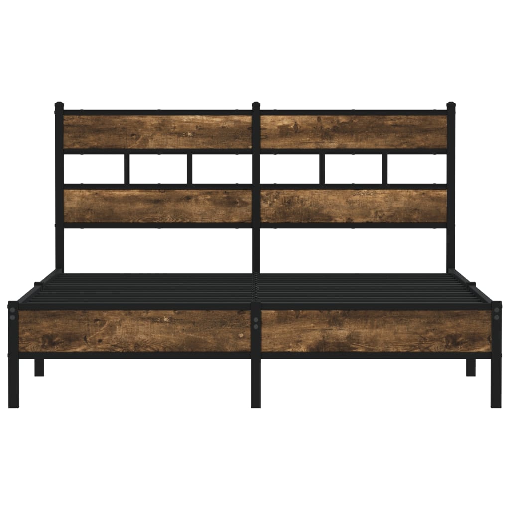 vidaXL Bed Frame without Mattress with Headboard Sonoma Oak 140x200 cm