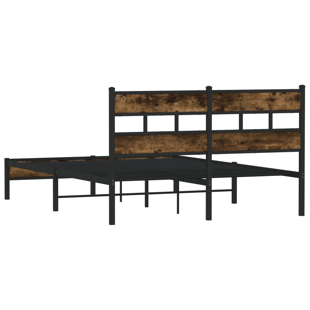 vidaXL Bed Frame without Mattress with Headboard Sonoma Oak 140x200 cm