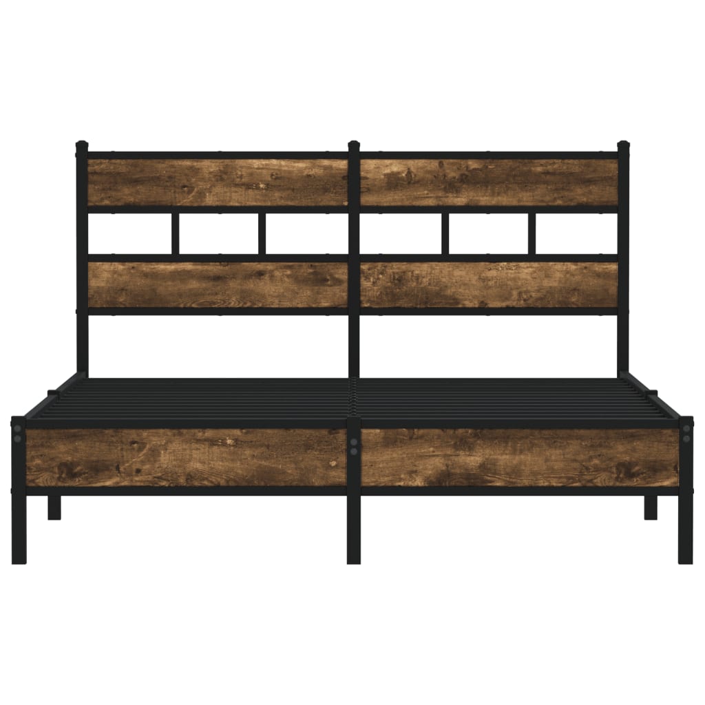 vidaXL Bed Frame without Mattress with Headboard Sonoma Oak 150x200 cm King Size