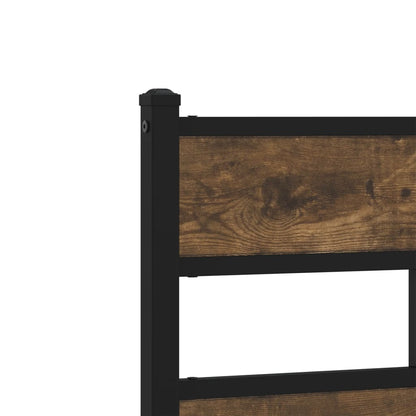 vidaXL Metal Bed Frame without Mattress Smoked Oak 100x190 cm