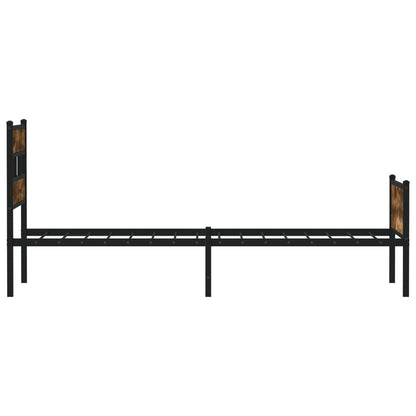 vidaXL Bed Frame without Mattress Smoked Oak 75x190 cm Small Single Engineered Wood