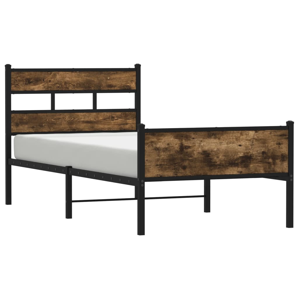 vidaXL Bed Frame without Mattress Smoked Oak 80x200 cm Engineered Wood