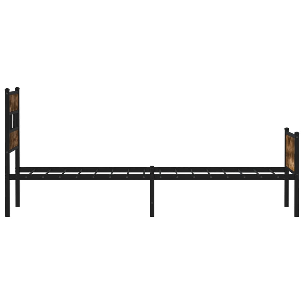 vidaXL Bed Frame without Mattress Smoked Oak 80x200 cm Engineered Wood