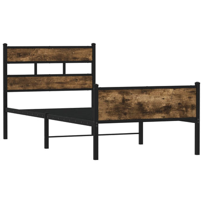 vidaXL Bed Frame without Mattress Smoked Oak 100x190 cm Engineered Wood