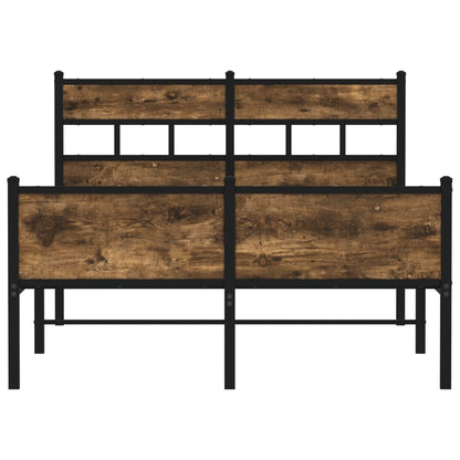 vidaXL Bed Frame without Mattress Smoked Oak 120x200 cm Engineered Wood