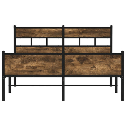 vidaXL Bed Frame without Mattress Smoked Oak 137x190 cm Engineered Wood