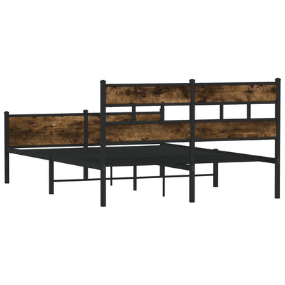 vidaXL Bed Frame without Mattress Smoked Oak 137x190 cm Engineered Wood