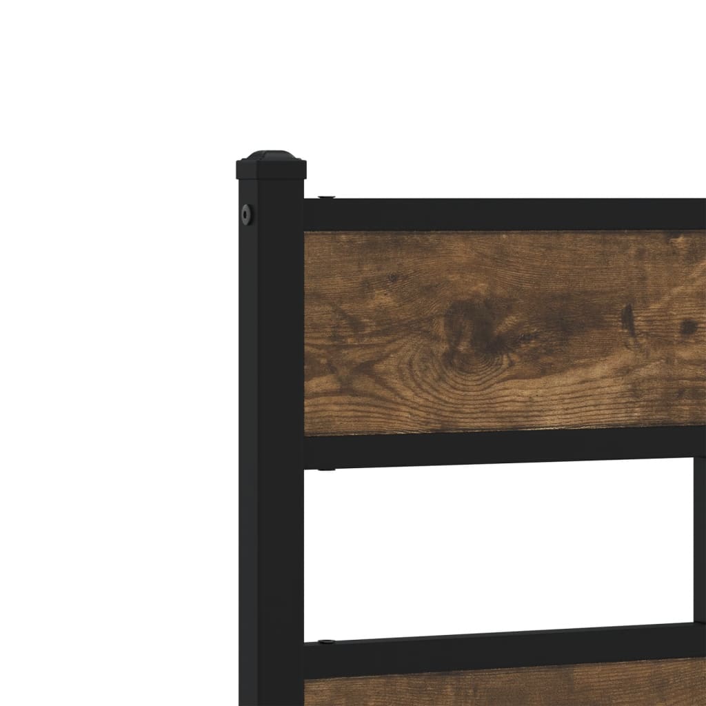 vidaXL Bed Frame without Mattress Smoked Oak 137x190 cm Engineered Wood