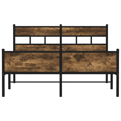 vidaXL Bed Frame without Mattress Smoked Oak 140x190 cm Engineered Wood