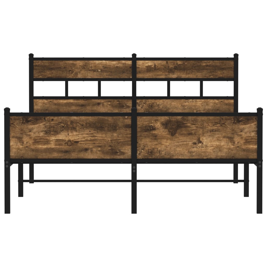 vidaXL Bed Frame without Mattress Smoked Oak 150x200 cm King Size Engineered Wood