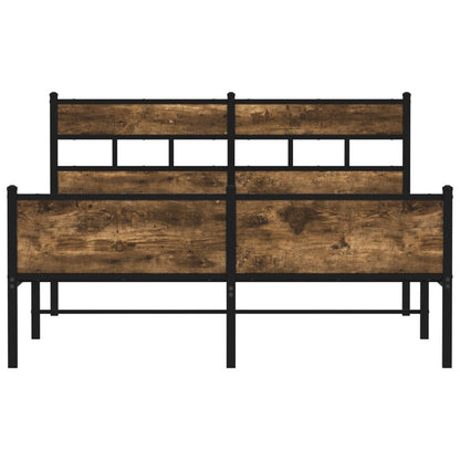 vidaXL Bed Frame without Mattress Smoked Oak 150x200 cm King Size Engineered Wood