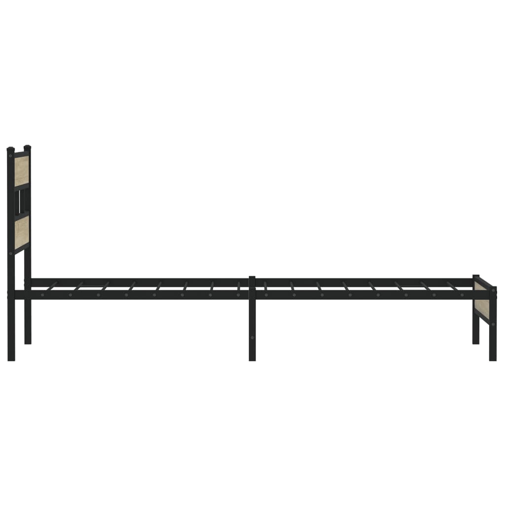vidaXL Bed Frame without Mattress Sonoma Oak 75x190 cm Small Single Engineered Wood