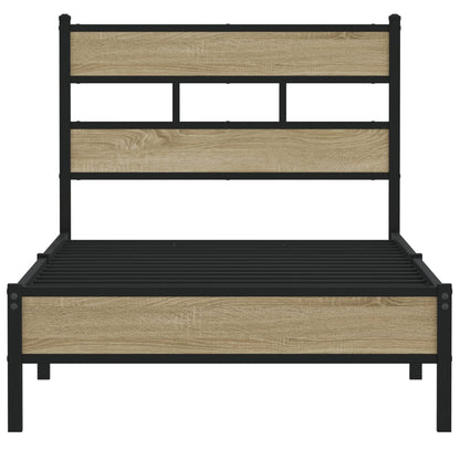 vidaXL Bed Frame without Mattress Sonoma Oak 90x190 cm Single Engineered Wood