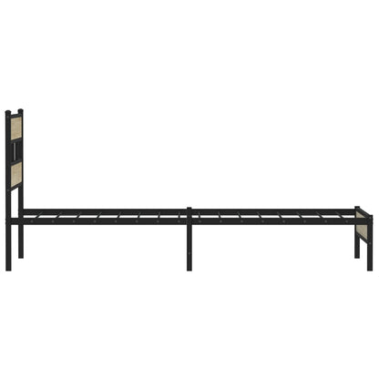 vidaXL Bed Frame without Mattress Sonoma Oak 90x190 cm Single Engineered Wood