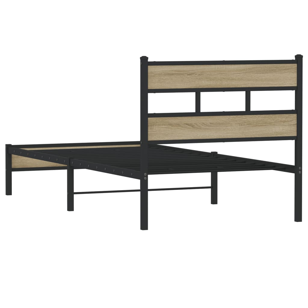 vidaXL Bed Frame without Mattress Sonoma Oak 90x200 cm Engineered Wood