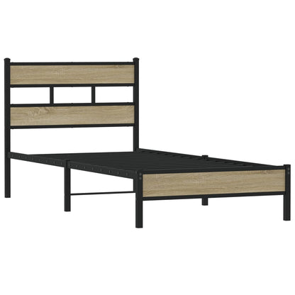 vidaXL Bed Frame without Mattress Sonoma Oak 100x190 cm Engineered Wood