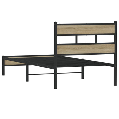vidaXL Bed Frame without Mattress Sonoma Oak 100x190 cm Engineered Wood