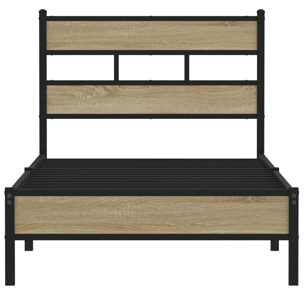 vidaXL Bed Frame without Mattress Sonoma Oak 107x203 cm Engineered Wood
