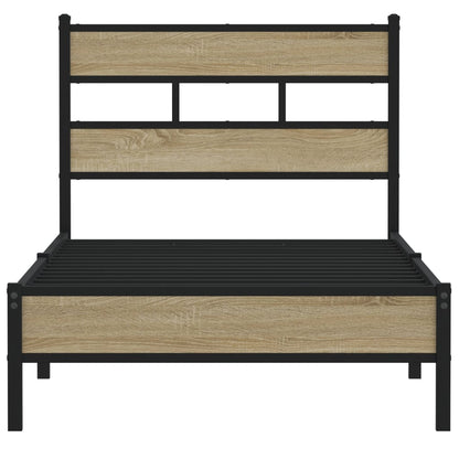 vidaXL Bed Frame without Mattress Sonoma Oak 107x203 cm Engineered Wood