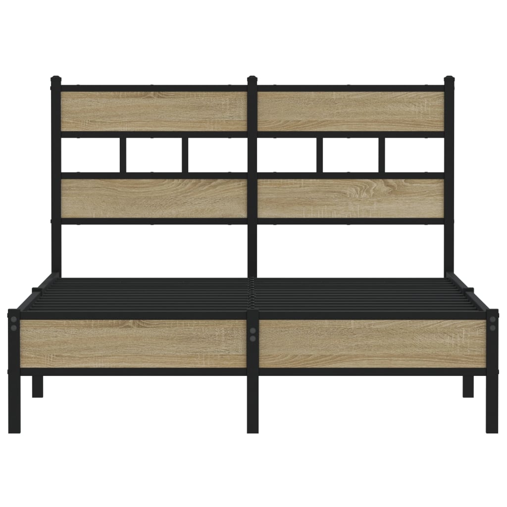 vidaXL Bed Frame without Mattress Sonoma Oak 120x190 cm Small Double Engineered Wood