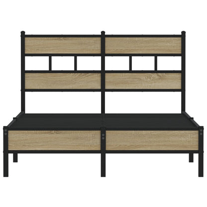 vidaXL Bed Frame without Mattress Sonoma Oak 120x190 cm Small Double Engineered Wood
