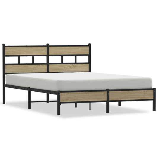 vidaXL Bed Frame without Mattress Sonoma Oak 137x190 cm Engineered Wood
