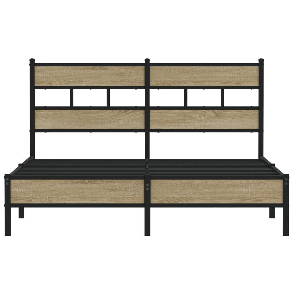 vidaXL Bed Frame without Mattress Sonoma Oak 137x190 cm Engineered Wood