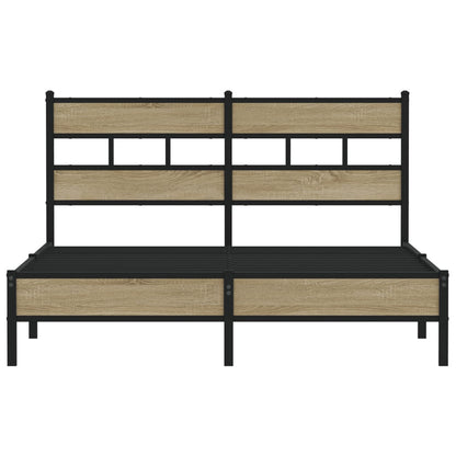 vidaXL Bed Frame without Mattress Sonoma Oak 137x190 cm Engineered Wood