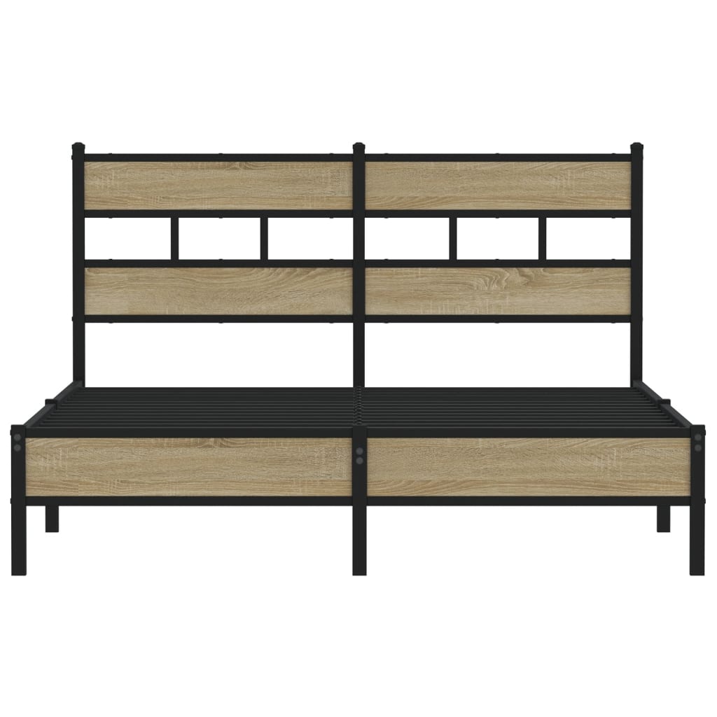 vidaXL Bed Frame without Mattress Sonoma Oak 140x190 cm Engineered Wood
