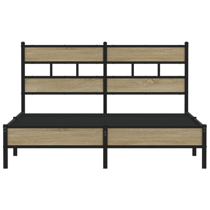 vidaXL Bed Frame without Mattress Sonoma Oak 140x190 cm Engineered Wood