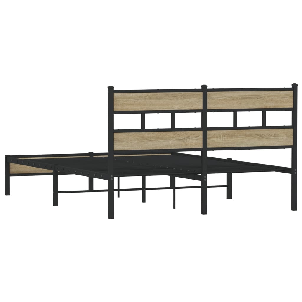 vidaXL Bed Frame without Mattress Sonoma Oak 140x190 cm Engineered Wood