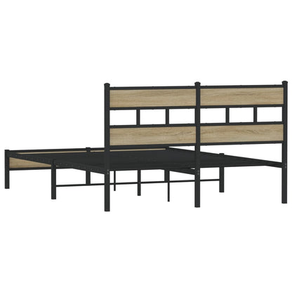 vidaXL Bed Frame without Mattress Sonoma Oak 140x190 cm Engineered Wood