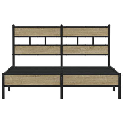 vidaXL Bed Frame without Mattress Sonoma Oak 150x200 cm King Size Engineered Wood