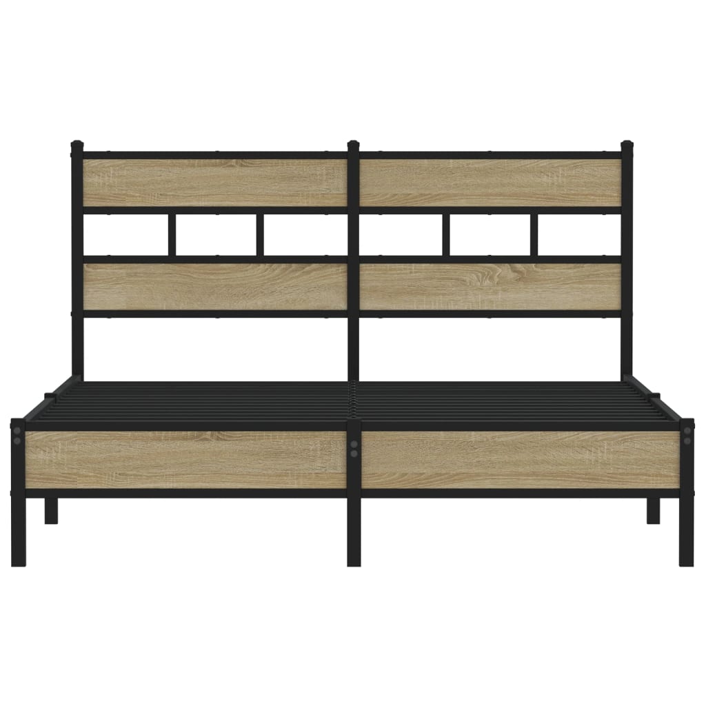 vidaXL Bed Frame without Mattress Sonoma Oak 160x200 cm Engineered Wood