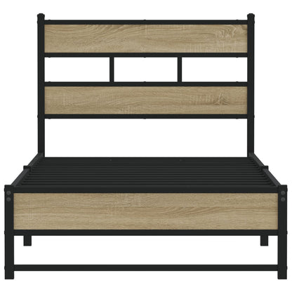 vidaXL Metal Bed Frame without Mattress Sonoma Oak 80x200 cm