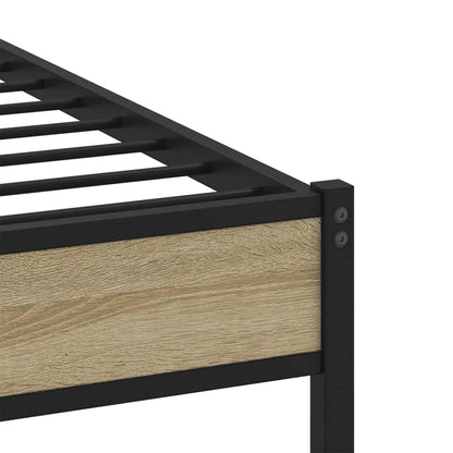 vidaXL Metal Bed Frame without Mattress Sonoma Oak 150x200 cm