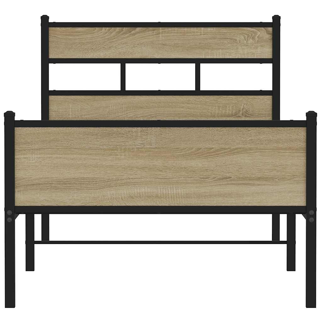 vidaXL Bed Frame without Mattress Sonoma Oak 80x200 cm Engineered Wood