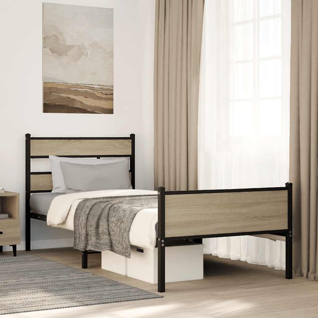 vidaXL Bed Frame without Mattress Sonoma Oak 80x200 cm Engineered Wood
