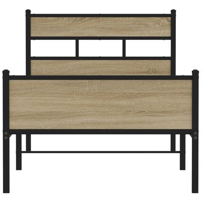 vidaXL Bed Frame without Mattress Sonoma Oak 90x190 cm Single Engineered Wood
