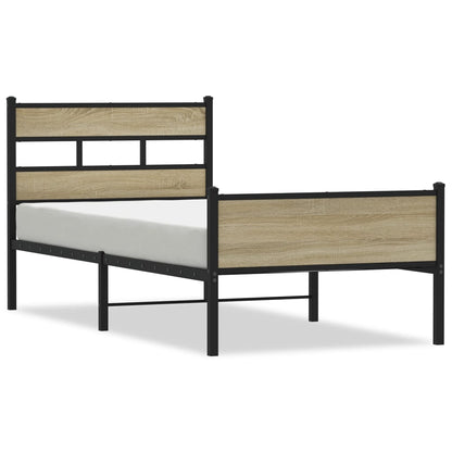 vidaXL Bed Frame without Mattress Sonoma Oak 100x190 cm Engineered Wood
