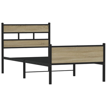 vidaXL Bed Frame without Mattress Sonoma Oak 100x190 cm Engineered Wood
