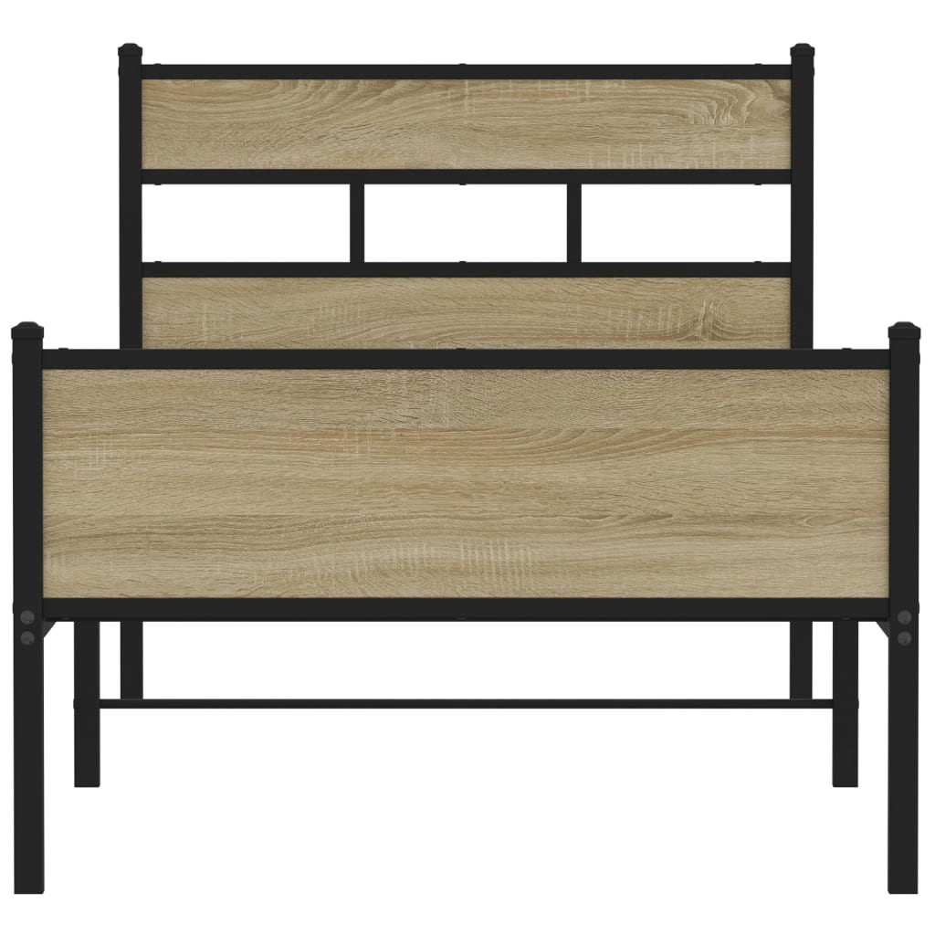 vidaXL Bed Frame without Mattress Sonoma Oak 100x200 cm Engineered Wood